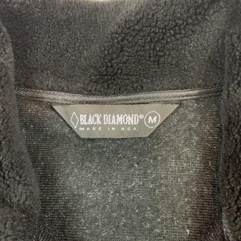 Vintage 90s Black Diamond Fair Isle Snowflake Fleece Jacket Medium - Picture 8 of 9